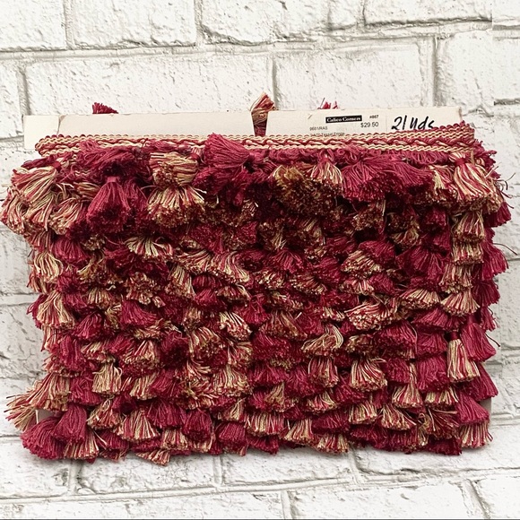 Calico Corners 2.5” Tassel Fringe Trim Raspberry Sorbet Sewing Upholstery 21 Yds - Picture 2 of 9